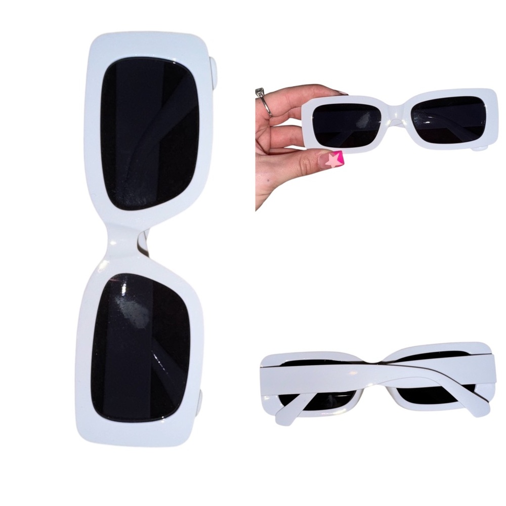 White Rectangular Sunglasses